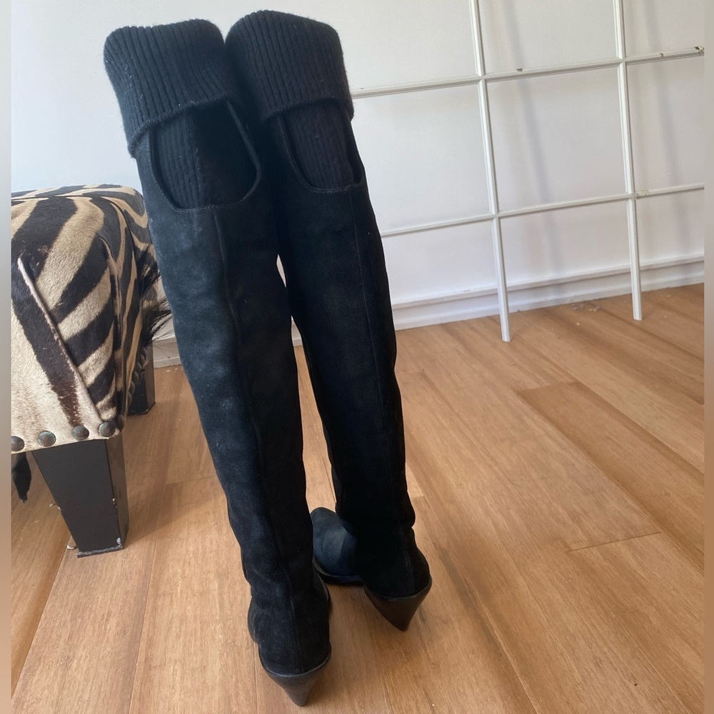\Givenchy Tall black over the knee suede wester style boot - Picture 3 of 7